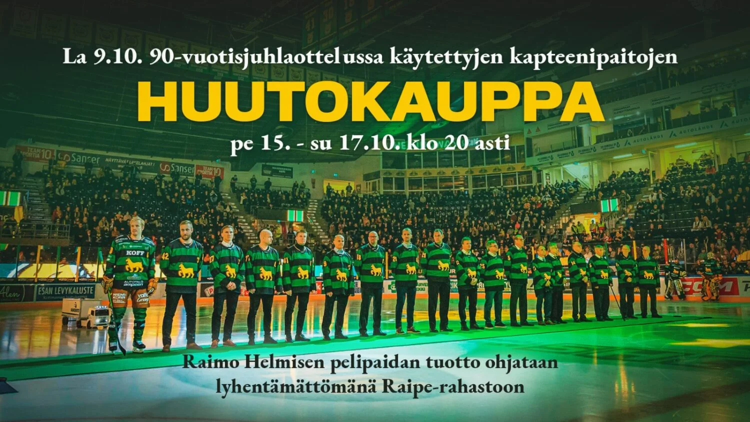 90-vuotisjuhlaottelun kapteenipaitojen huutokauppa – Tampereen Ilves